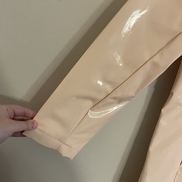 Jane Post Women S Peach Detachable Hood Iconic Princess Rain Slicker Jacket NWT - Picture 4 of 14